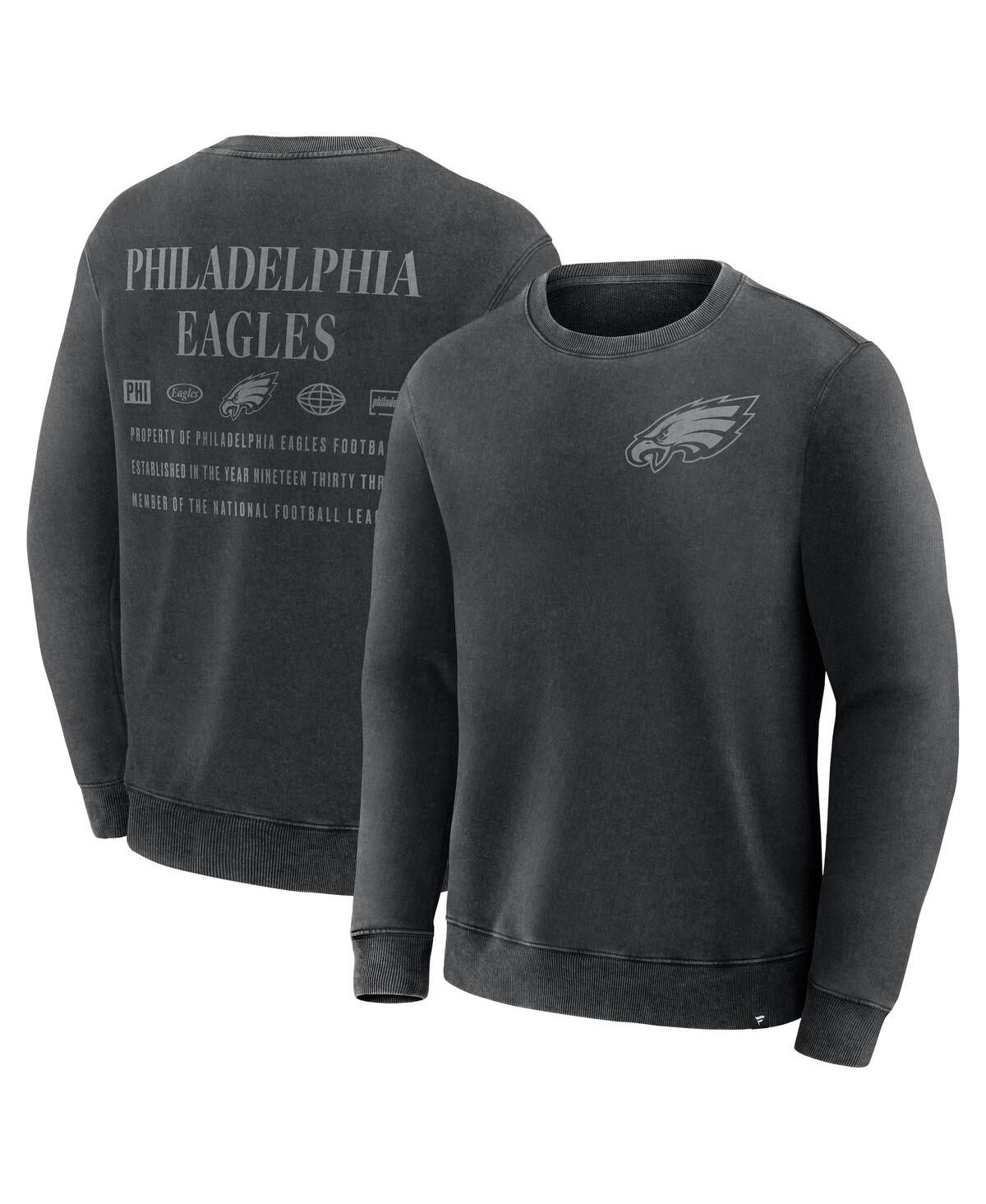Fanatics Men's Black Philadelphia Eagles Deep Route Pullover Sweatshirt