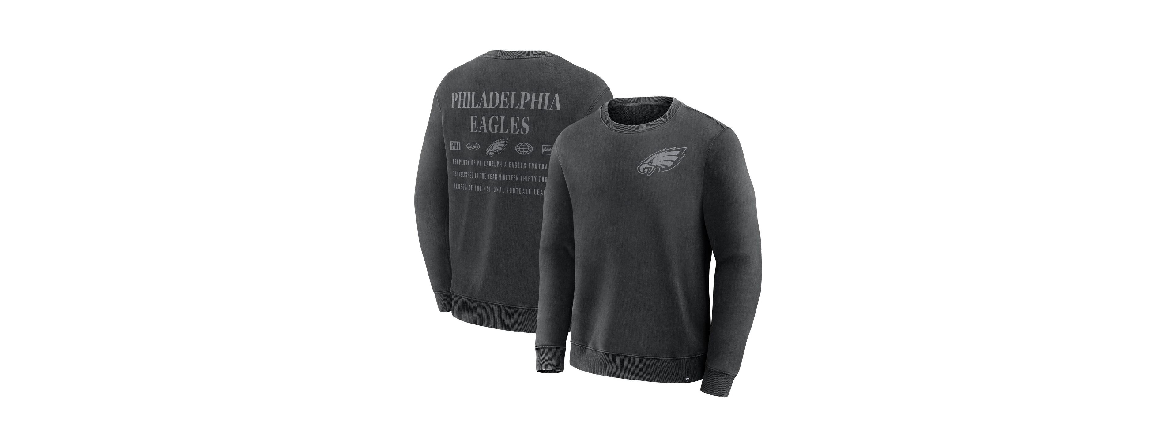 Fanatics Men's Black Philadelphia Eagles Deep Route Pullover Sweatshirt