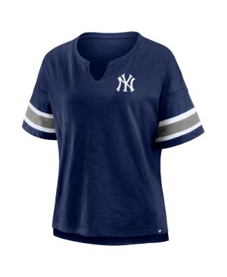 Women's Navy New York Yankees Curl Route T-Shirt
