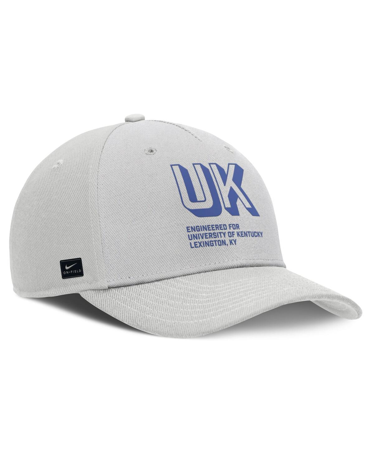 Nike Men's Gray Kentucky Wildcats 2025 Sideline Dust Pinched Rise Adjustable Hat In White
