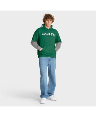 Men's Kelly Green Philadelphia Eagles Helmet Retro Pullover Hoodie
