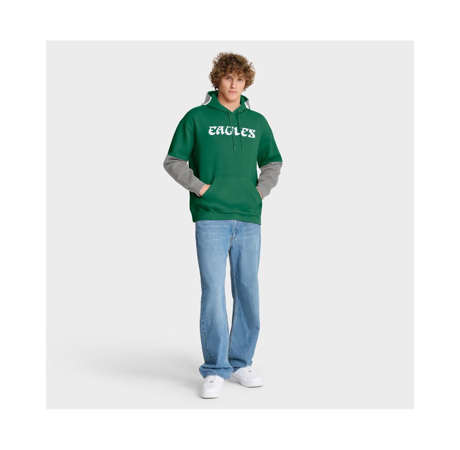 Men's Kelly Green Philadelphia Eagles Helmet Retro Pullover Hoodie
