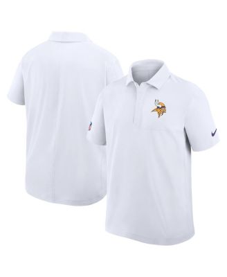 Men's White Minnesota Vikings Sideline City Pride Woven Performance Polo Shirt