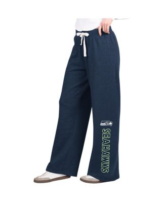 G-III 4Her by Carl Banks - Women's College Navy Seattle Seahawks Field Wide Leg Sweatpants
