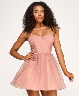 Juniors' Organza Corset Party Dress