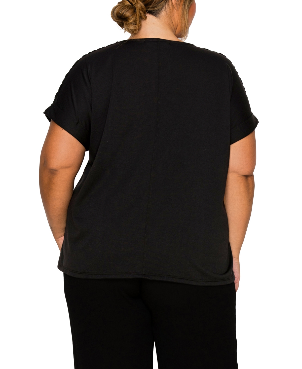 Coin 1804 Plus Cheetah Burnout Contrast Yoke Dolman Top