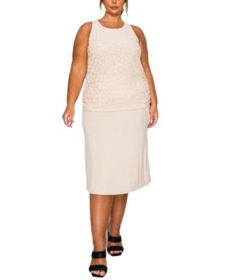 Plus Size Cheetah Burnout Side Ruched Tank Top