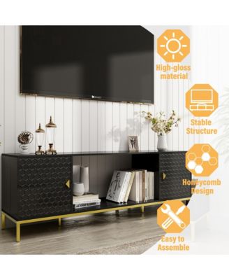 1 Pc MDF TV Stand 70 Inch Storage Cabinets Modern Entertainment Center