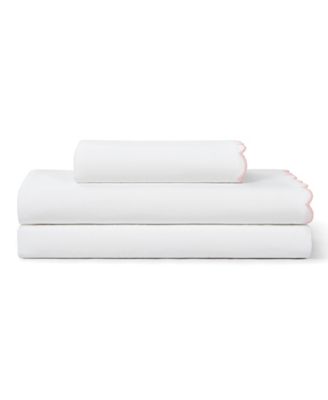 Scallop 300-Thread Count Cotton 3-Pc. Sheet Set, Twin