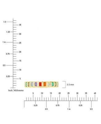 Cubic Zirconia, Ruby, Created Spinel, & Morganite Nano, Rainbow Eternity in 14K Yellow Gold Over Sterling Silver