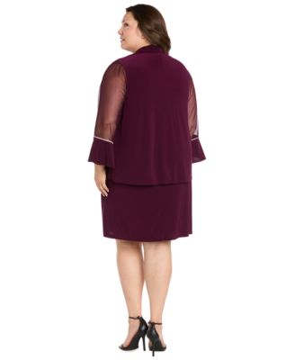 Plus Size Scoop Neck 2-Piece Jacket Dress