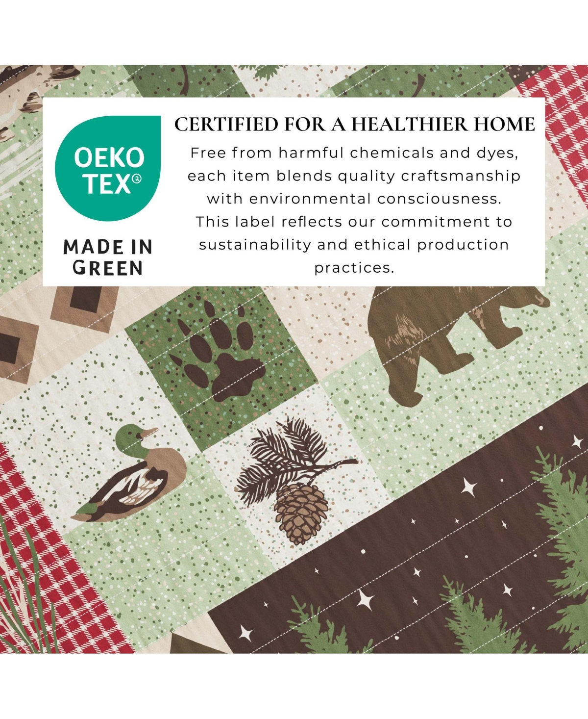 Linery & Co. Wildlife Patchwork Microfiber Quilt Set With Shams