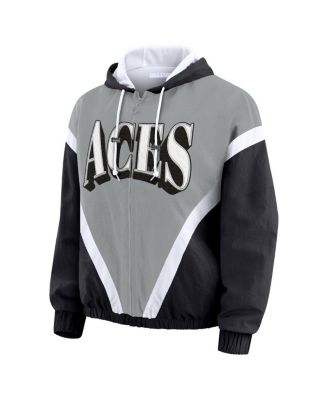 Women's Black/Gray Las Vegas Aces Color Block Full-Zip Windbreaker Jacket