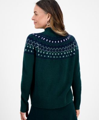 Petite Sabrina Fair Isle Whimsy Sweater, Macy's Exclusive