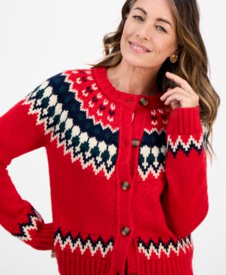 Petite Fair Isle Cardigan, Macy's Exclusive