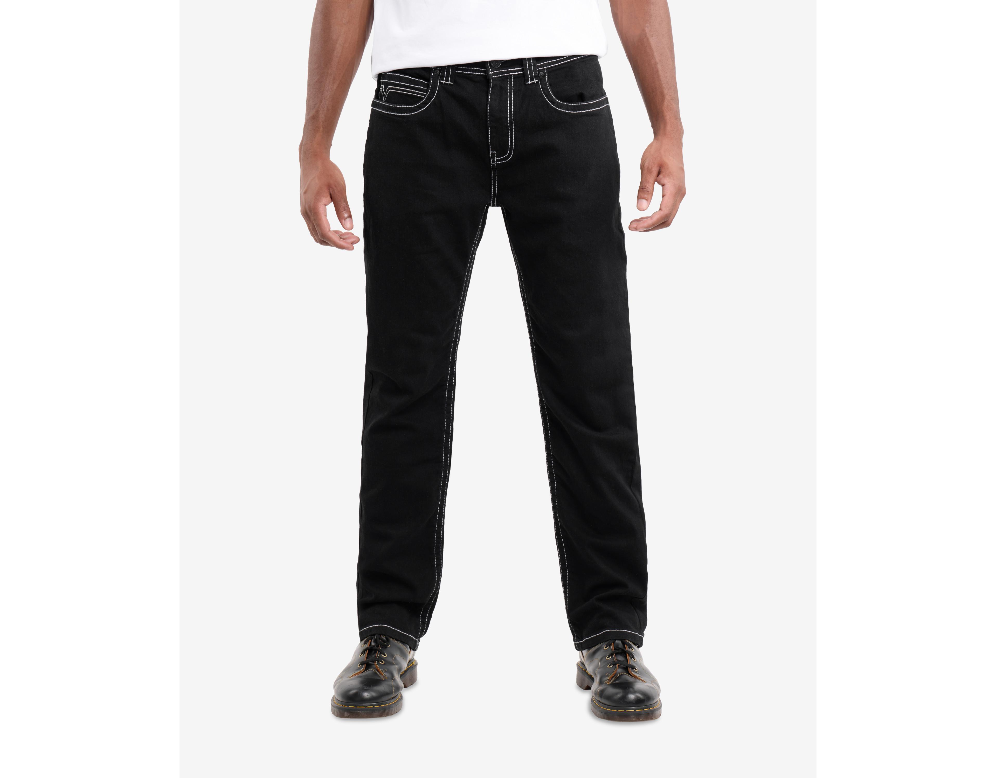 Cultura Men's Saddle Stitch Straight Fit Jeans