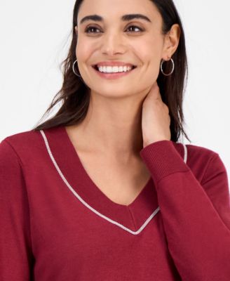 Petite Embellished Tunic Sweater, Macy's Exclusive