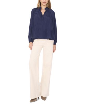 Women's Long Sleeve Pleat Blouse