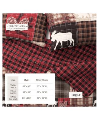 Rustic Woodland Reversible Microfiber Quilt Set with Shams