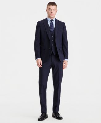 Men's Slim-Fit Solid Wool Suit Separates