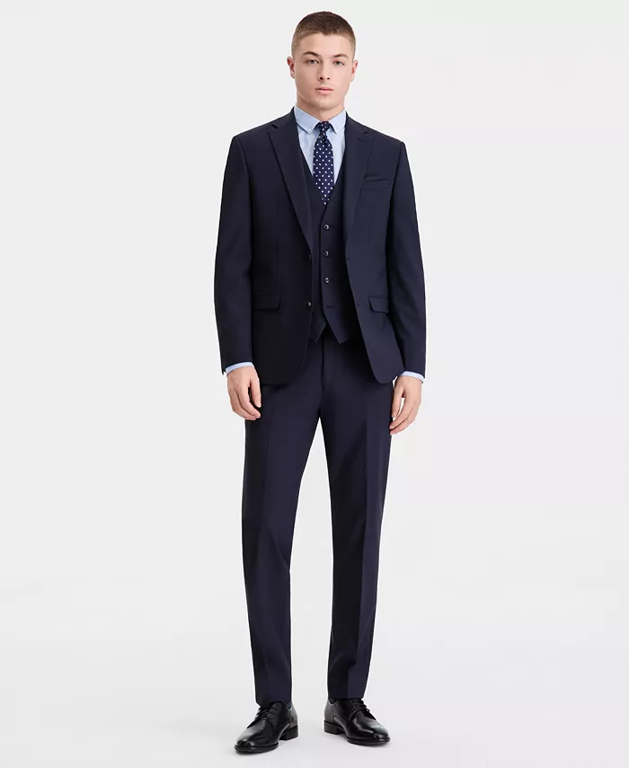 Men's Slim-Fit Solid Wool Suit Separates