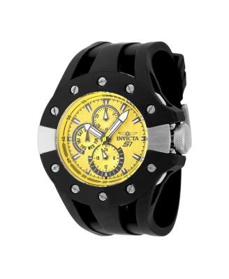 Men's 48120 S1 Rally Quartz Chronograph Black, Yellow Dial Watch