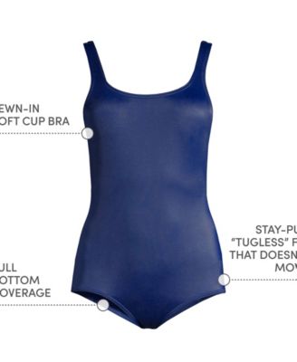 Women's Long Torso Tugless Low Leg One Piece Swimsuit