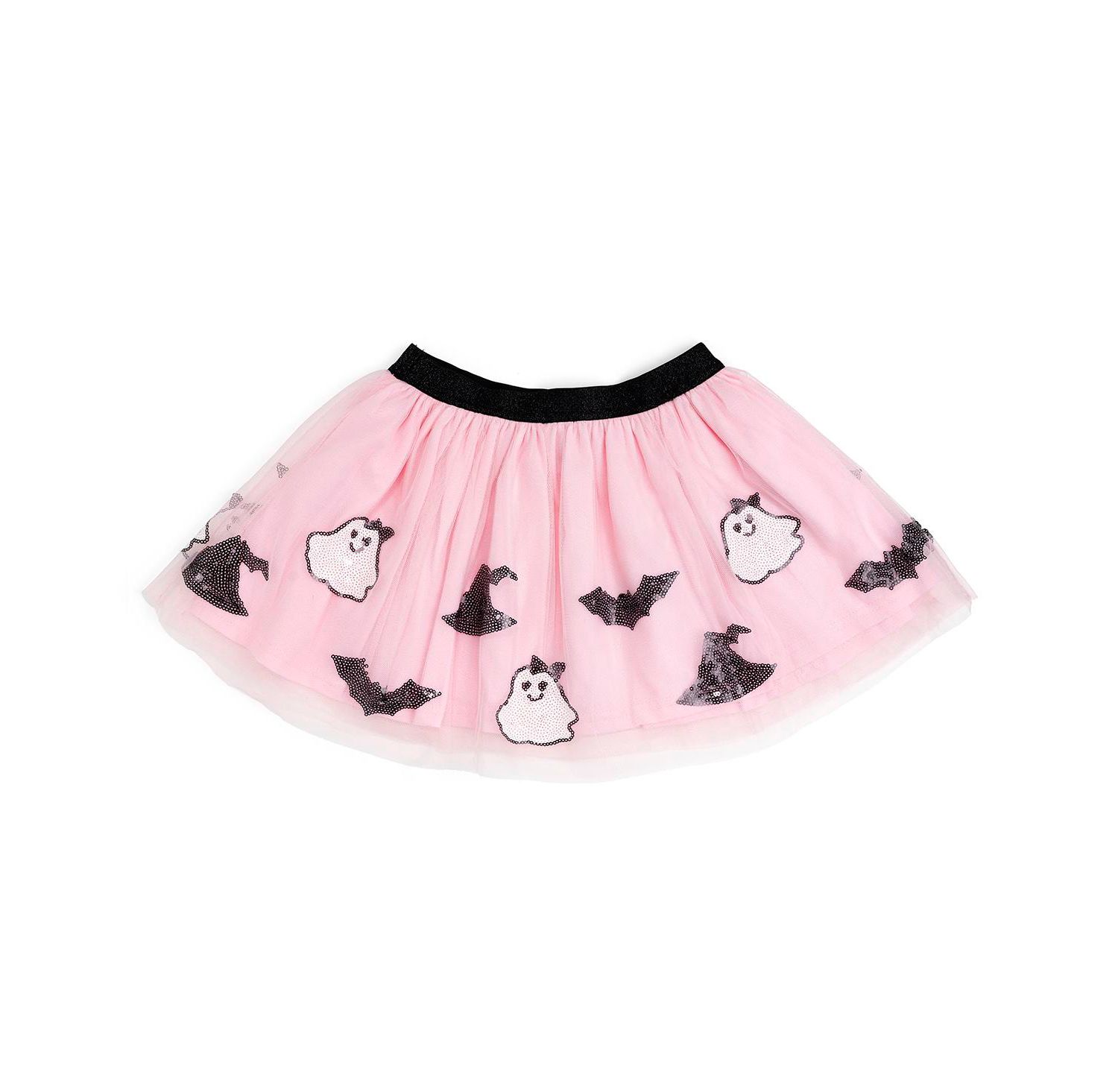 Little and Big Girls Spooky Babe Sequin Halloween Tutu Skirt