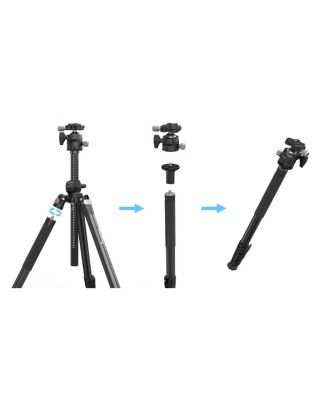 CT200 4-Section Lateral Center Column Aluminum Tripod/Monopod