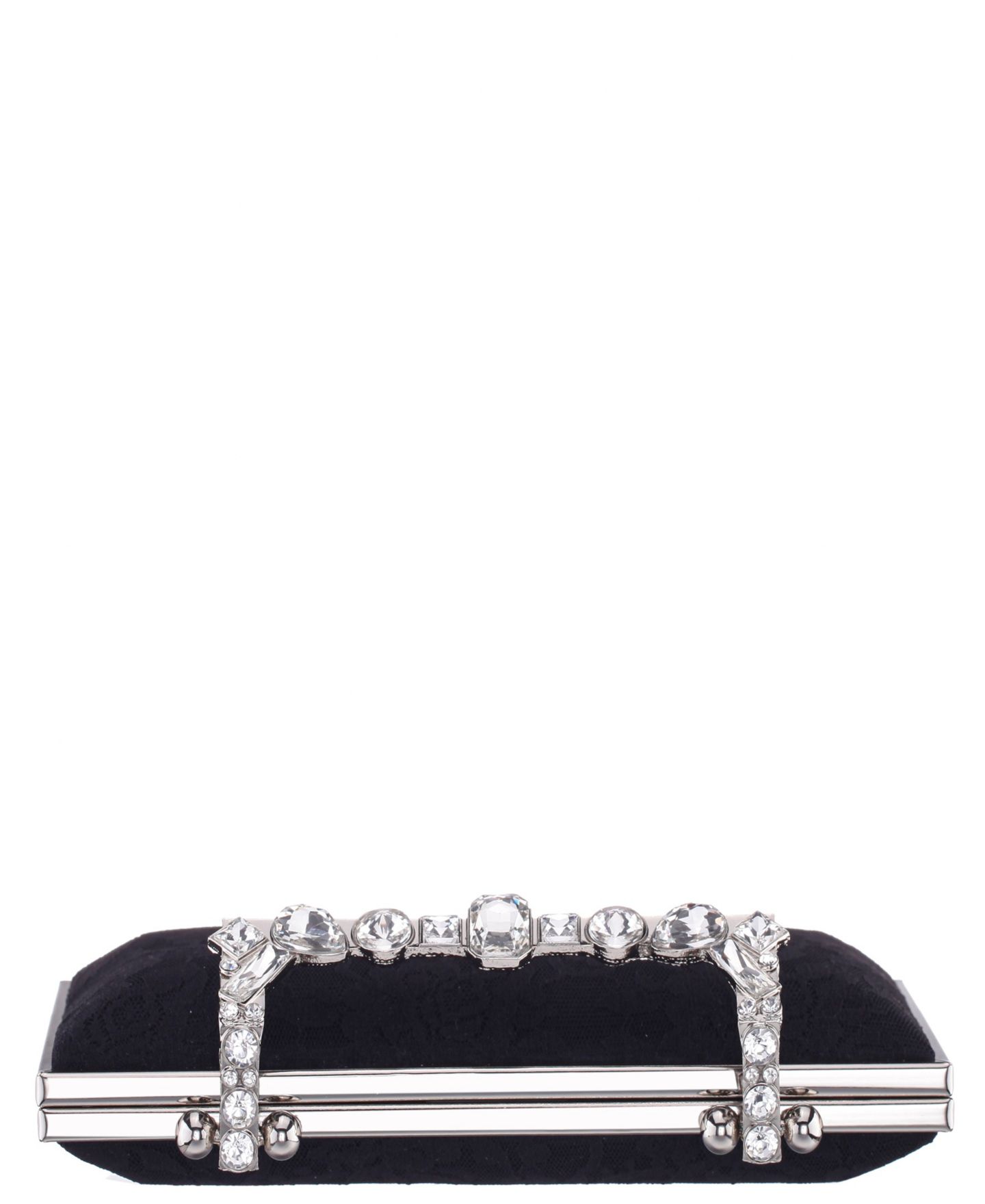 Женский клатч Nina Crystal Handle Lift Lock Lace Clutch, цвет: Чёрный — фото 4