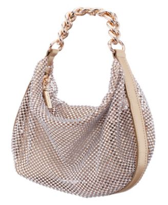 Crystal Mesh Zipper Hobo Bag