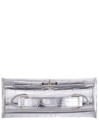 Mini Croco Embossed Magnetic Snap Satchel Bag