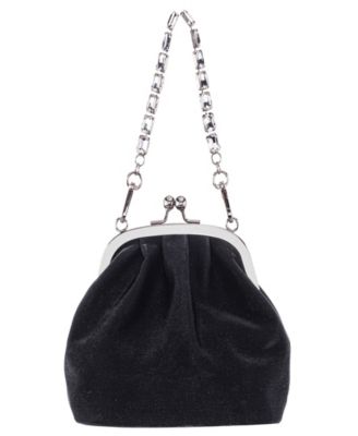 Vintage Style Crystal Handle Frame Clutch