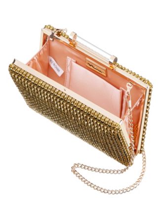 Mini Crystal Encrusted Minaudiere Lift Lock Clutch