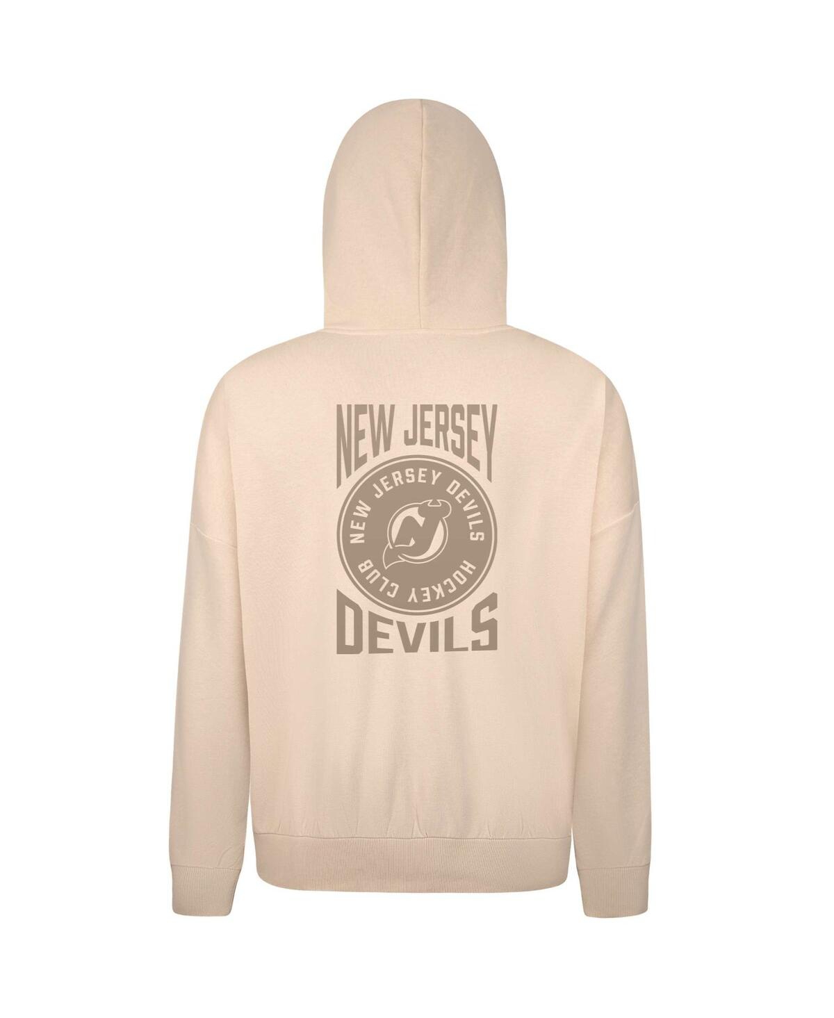 Levelwear Men's Cream New Jersey Devils Contact Stamp Pullover Hoodie In Neutral