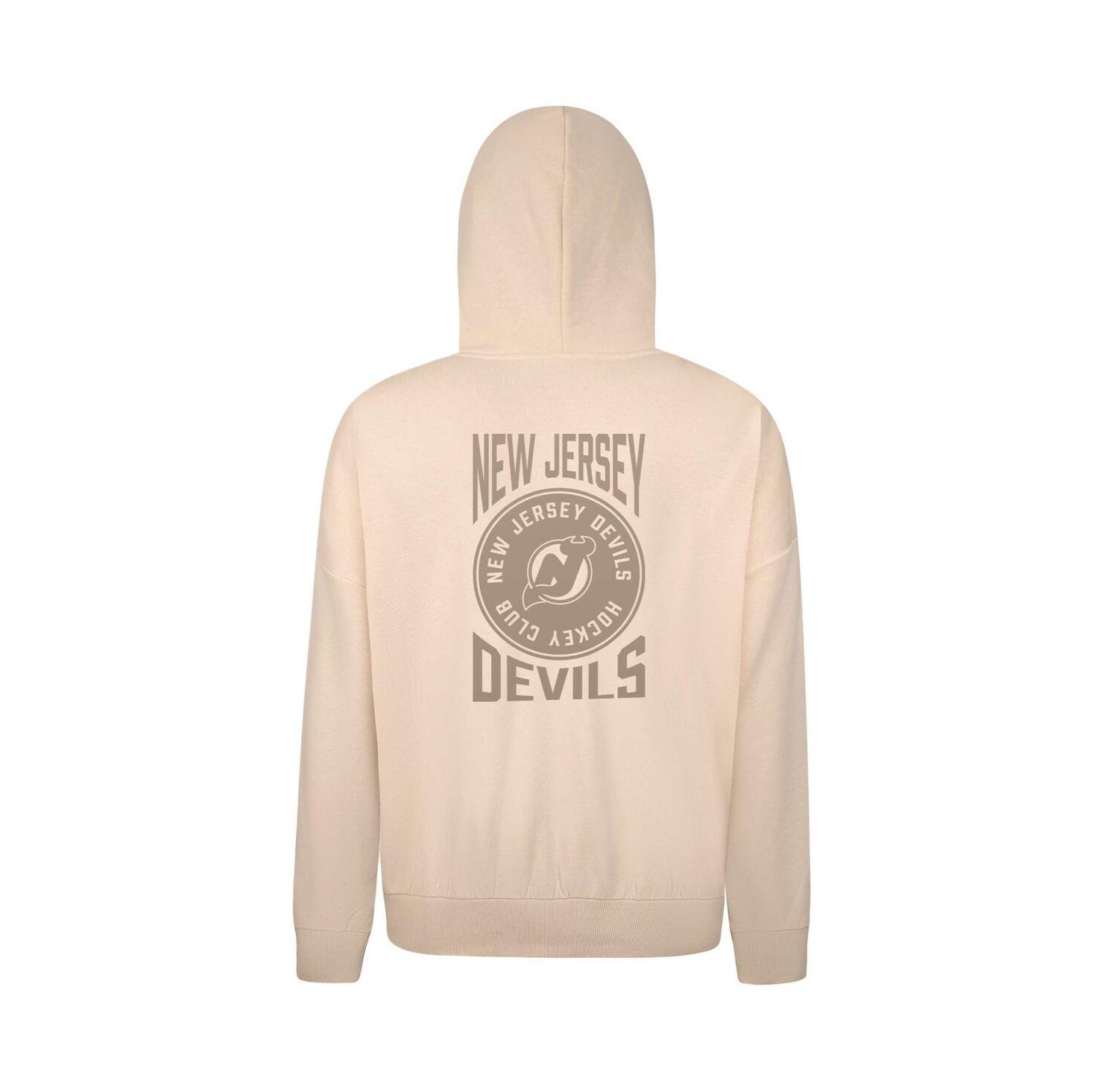 Men's Cream New Jersey Devils Contact Stamp Pullover Hoodie