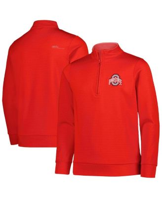 Garb - Big Boys and Girls Scarlet Ohio State Buckeyes Sterling Long Sleeve Quarter-Zip Performance Top