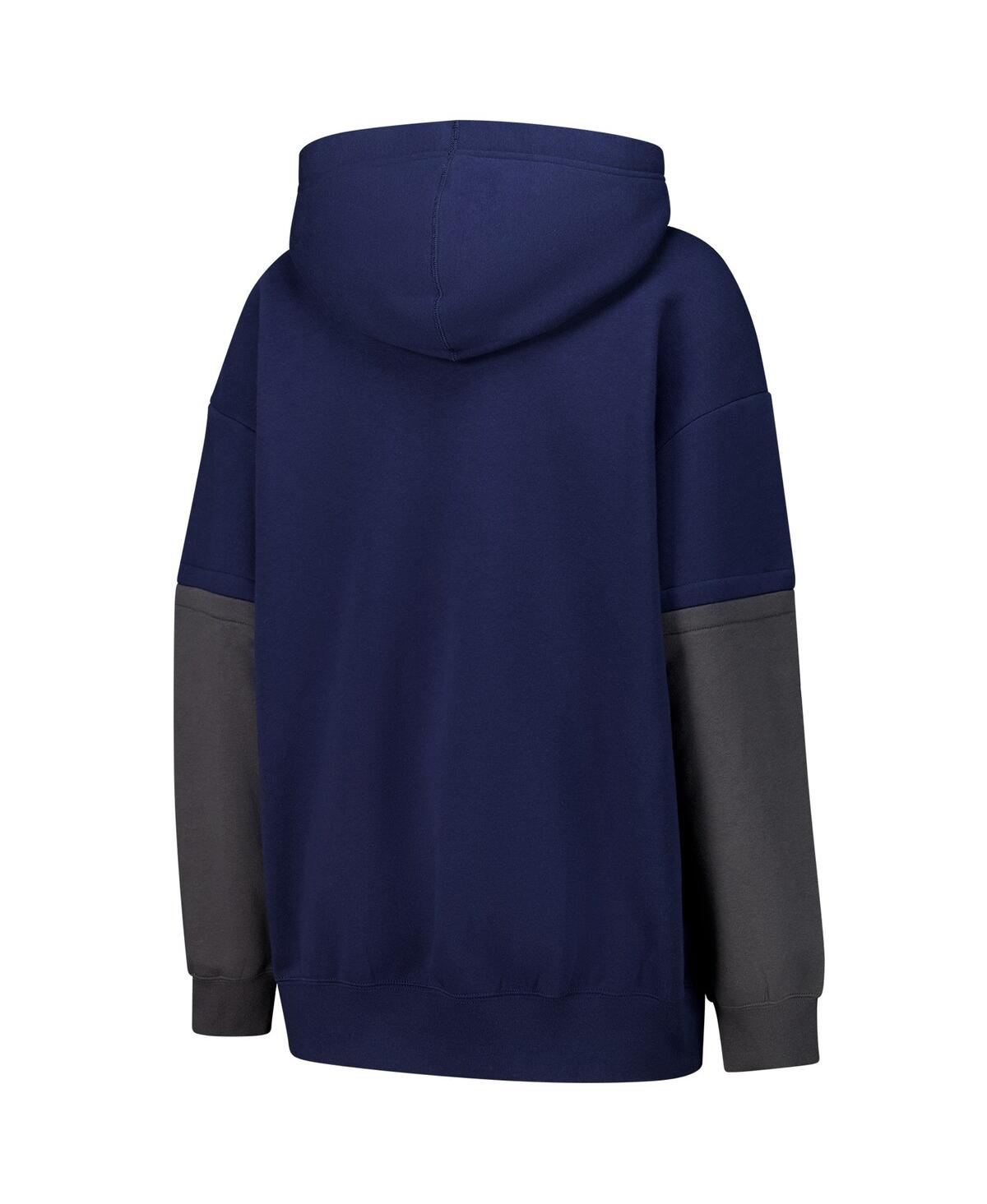 Nike Women's Navy Color Block Essential Pullover Hoodie In Blue
