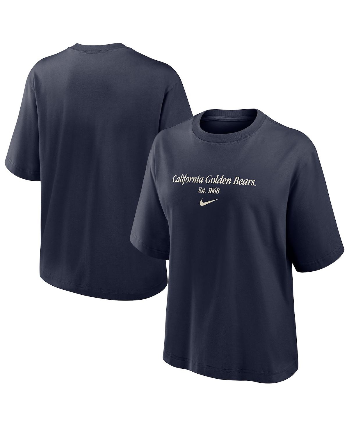 Nike Women's Navy Cal Bears Boxy T-shirt In Blue