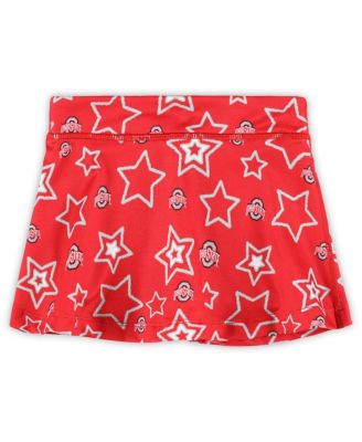 ZooZatz - Girls Toddler Scarlet Ohio State Buckeyes Star Flowy Skort