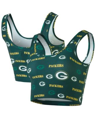 Concepts Sport - Women's Green Green Bay Packers Mosaic Allover Print Bralette