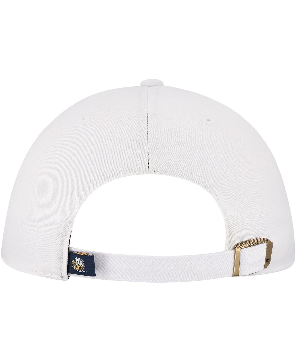 47 Brand Women's White Michigan Wolverines Pensacola Clean Up Adjustable Hat In White