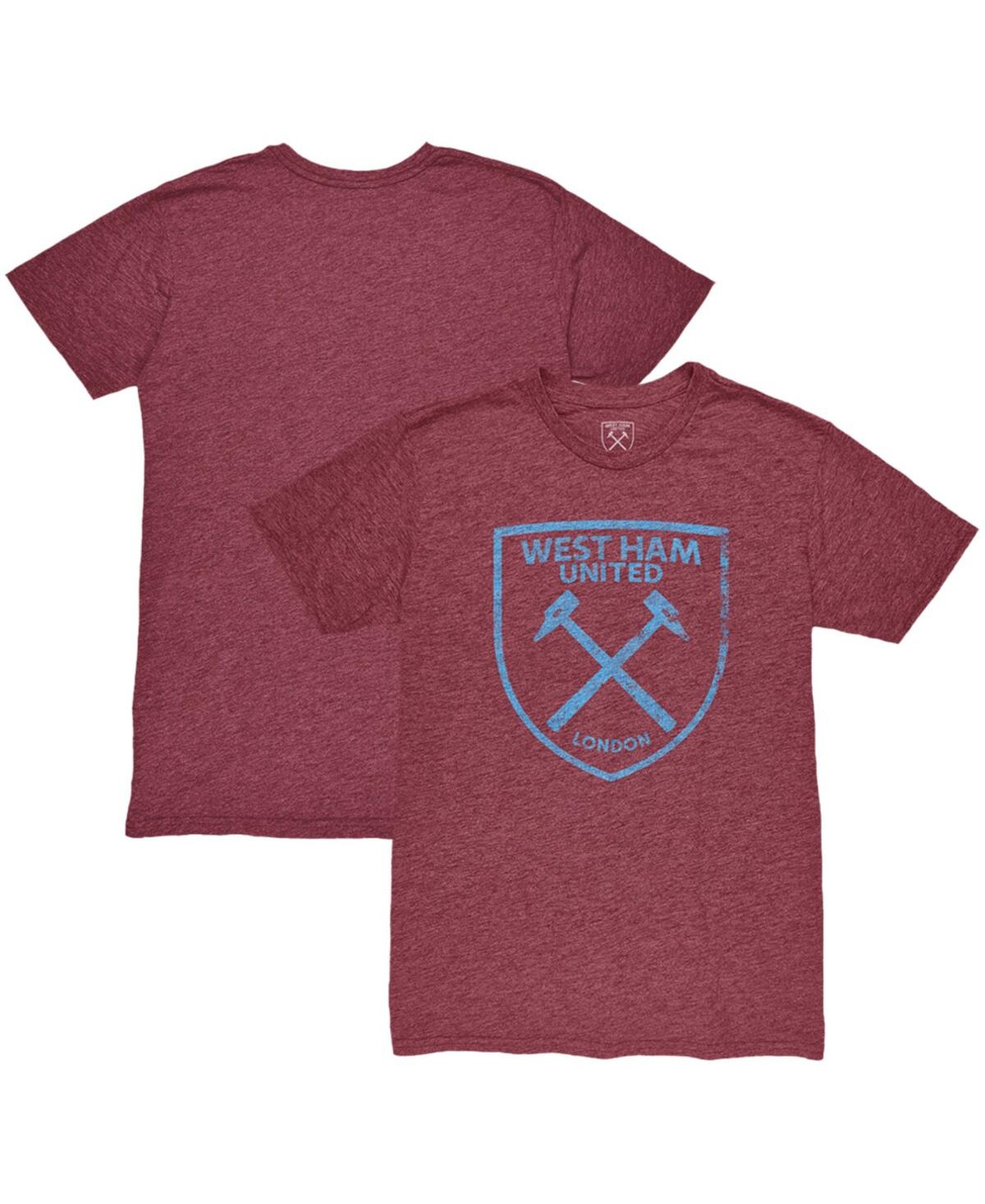 1863fc Men's Claret West Ham United Mono Crest Twisted Tri-blend Slub T-shirt In Red