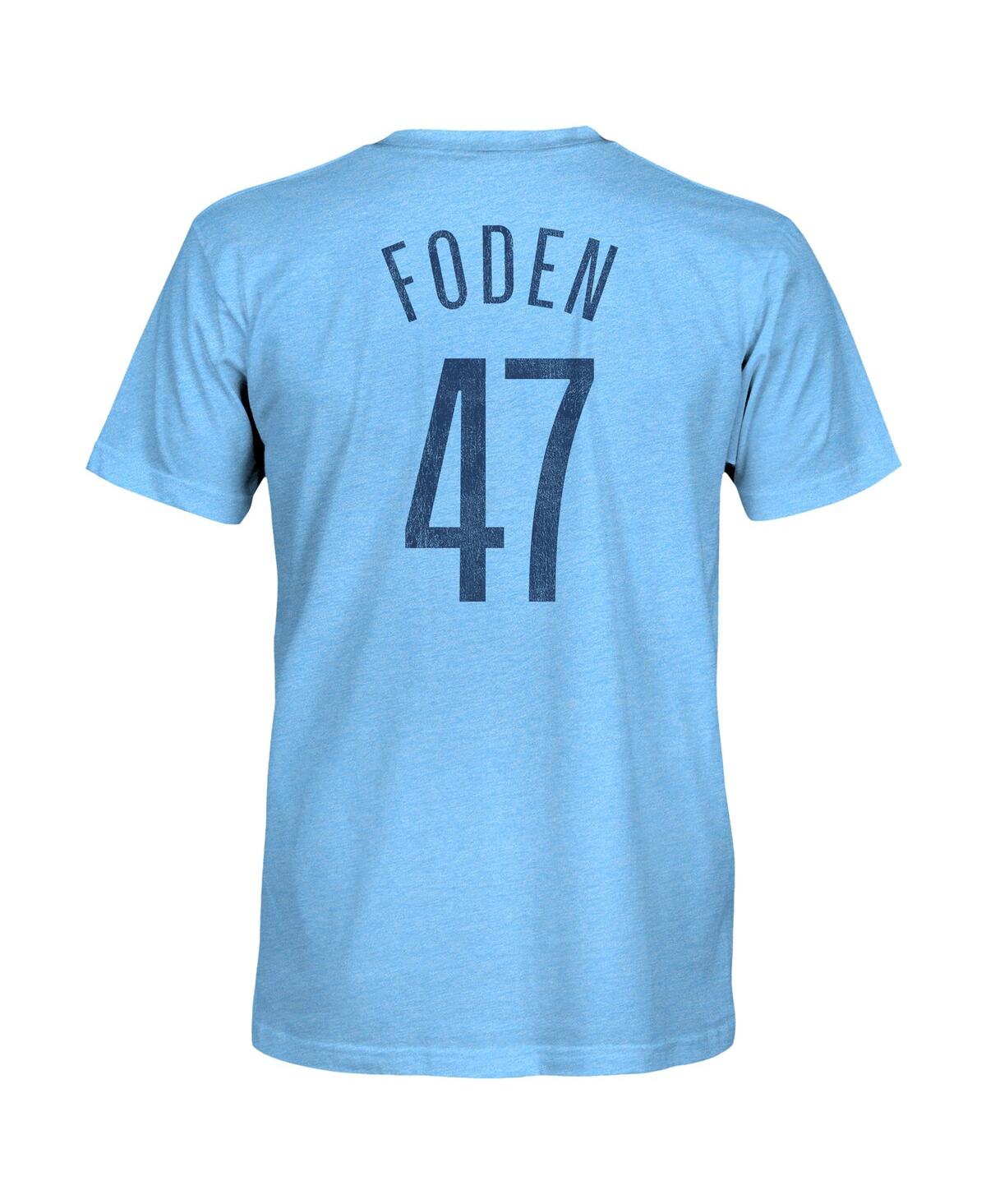 1863fc Men's Phil Foden Sky Blue Manchester City Player Name Number Twisted Tri-blend Slub T-shirt In Blue