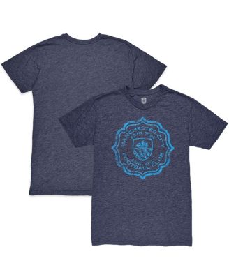 1863FC - Men's Heather Navy Manchester City Retro Flourish Twisted Tri-Blend Slub T-Shirt