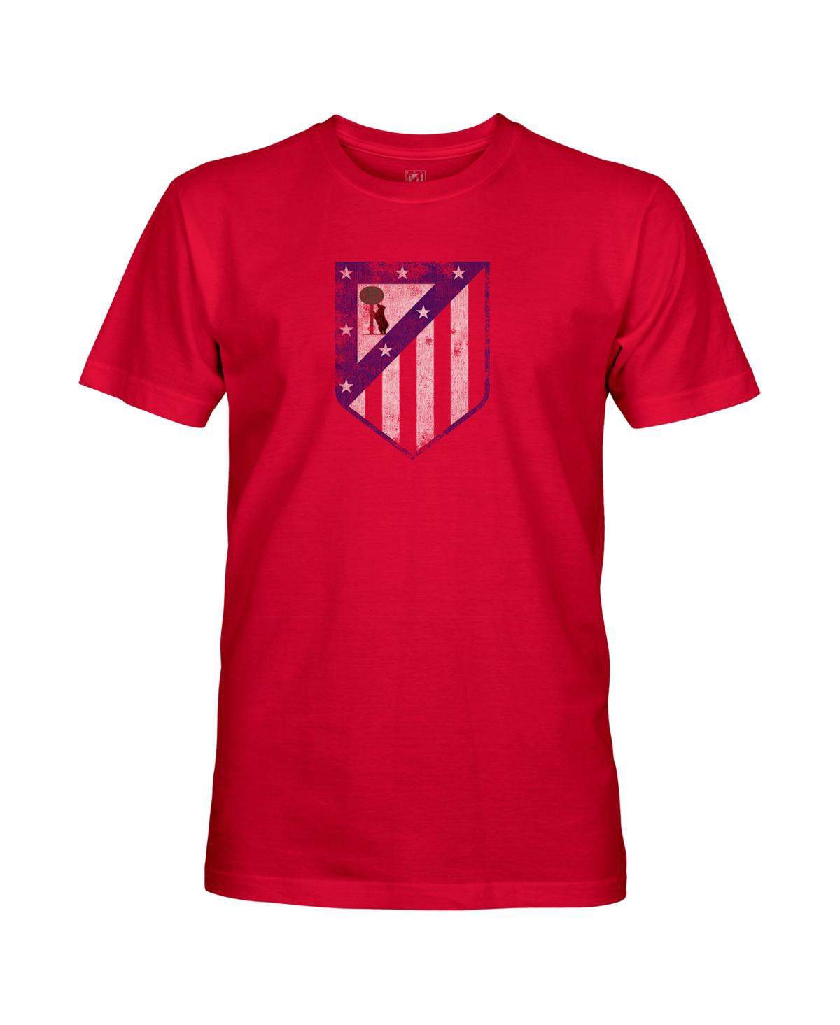 1863fc Men's Red Atletico De Madrid Badge Short Sleeve Cotton T-shirt In Red
