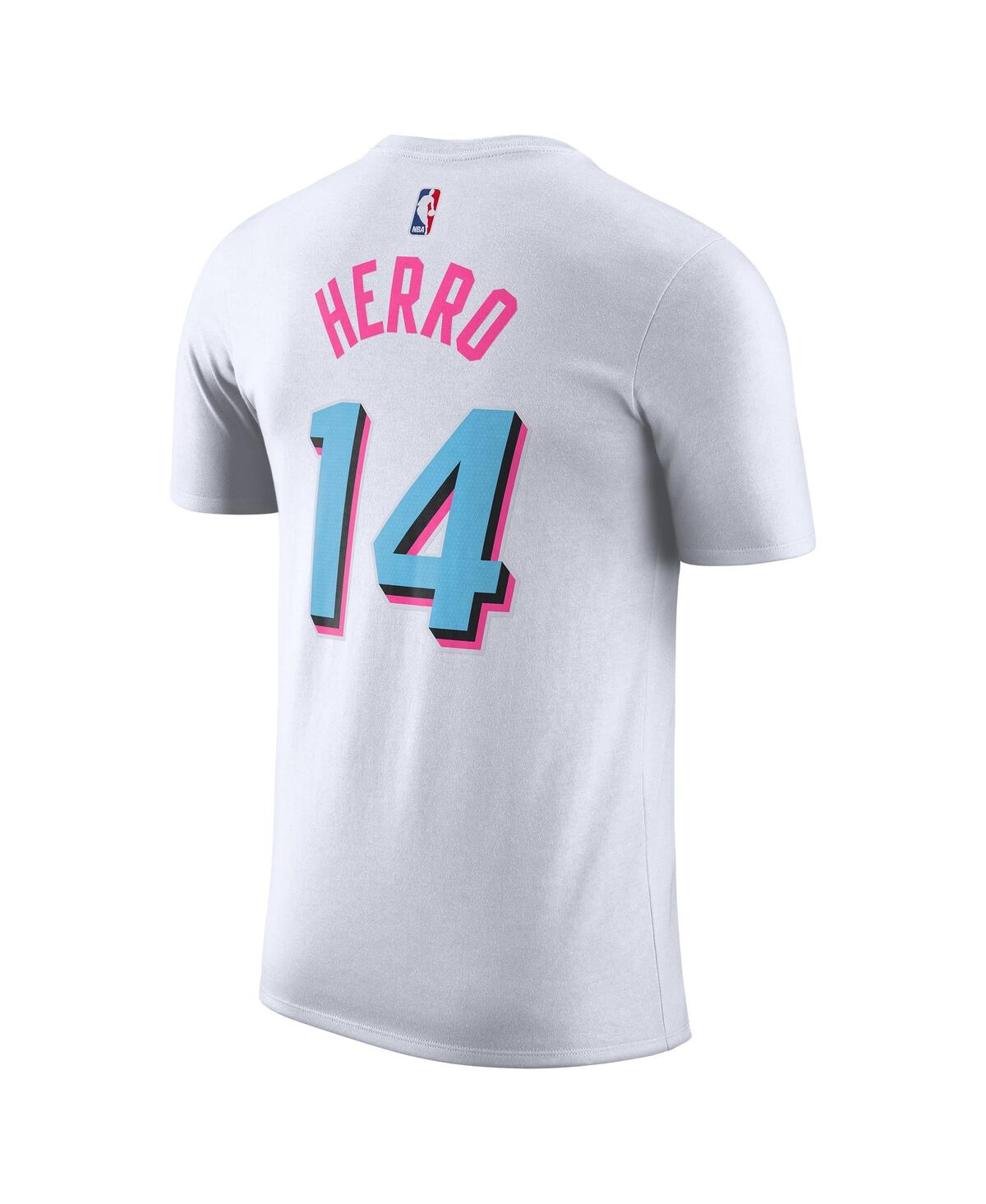 Nike Tyler Herro White Miami Heat City Vice Name & Number T-shirt In White