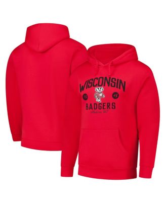 League Collegiate Wear - Men's Red Wisconsin Badgers Bendy Arch Essential 2.0 Pullover Hoodie