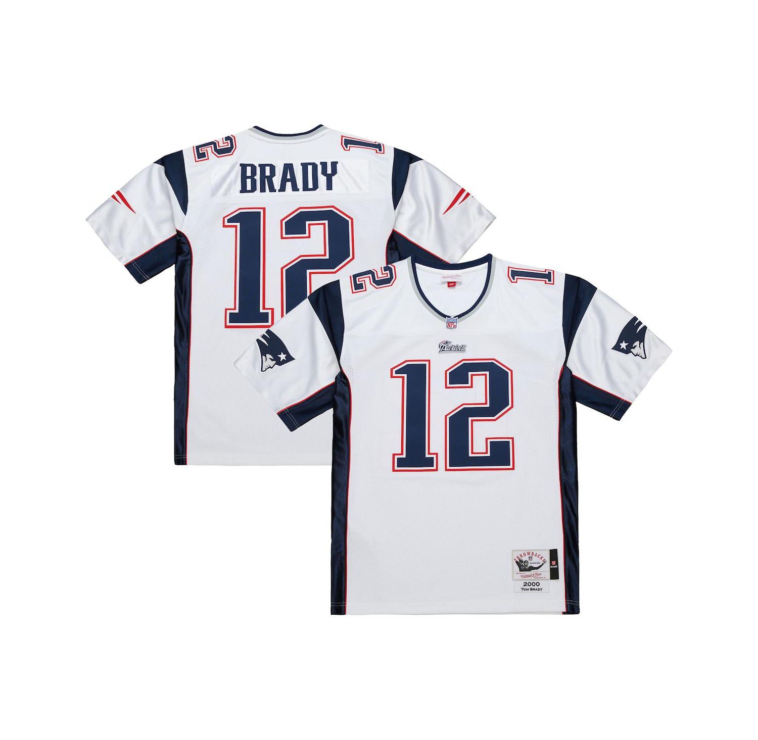 Men's Tom Brady White New England Patriots 2000 Authentic Jersey
