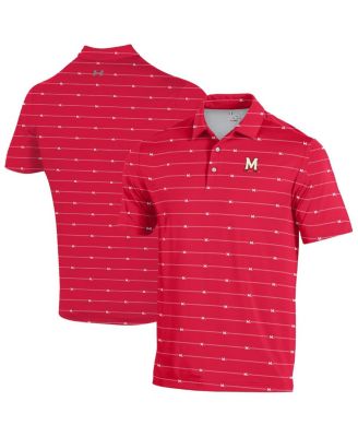 Under Armour - Men's Red Maryland Terrapins Gameday Armourfuse Polo